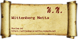 Wittenberg Netta névjegykártya